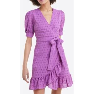 Draper James Purple Eyelet Mini Dress